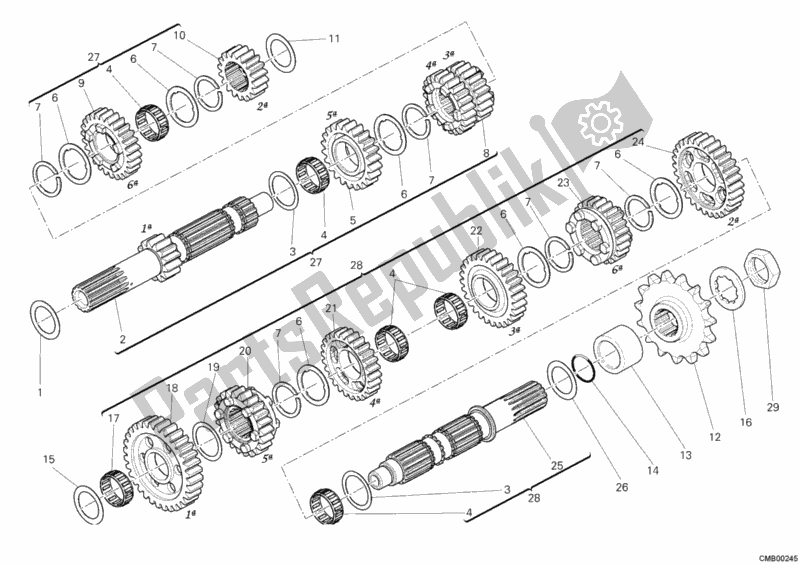 Todas las partes para Caja De Cambios de Ducati Multistrada 1200 ABS 2013